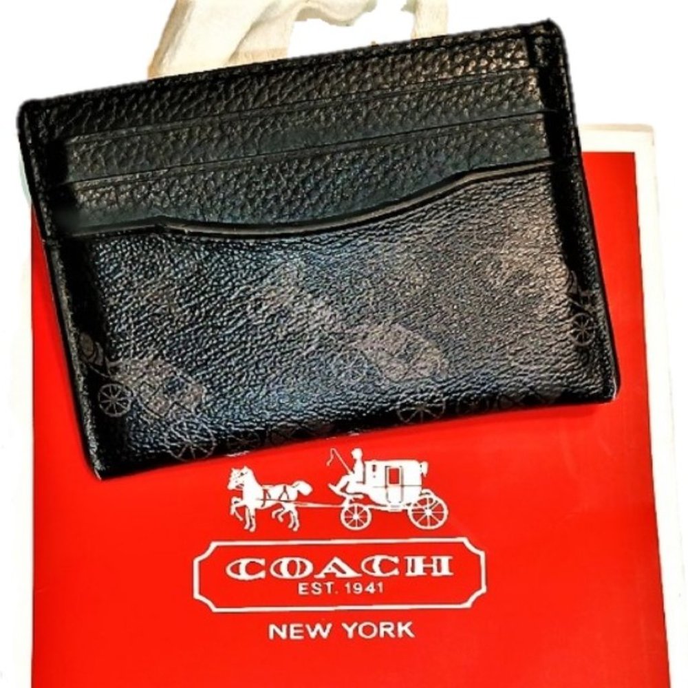 Coach Leather wallet/card holder with Horse and Carriage print